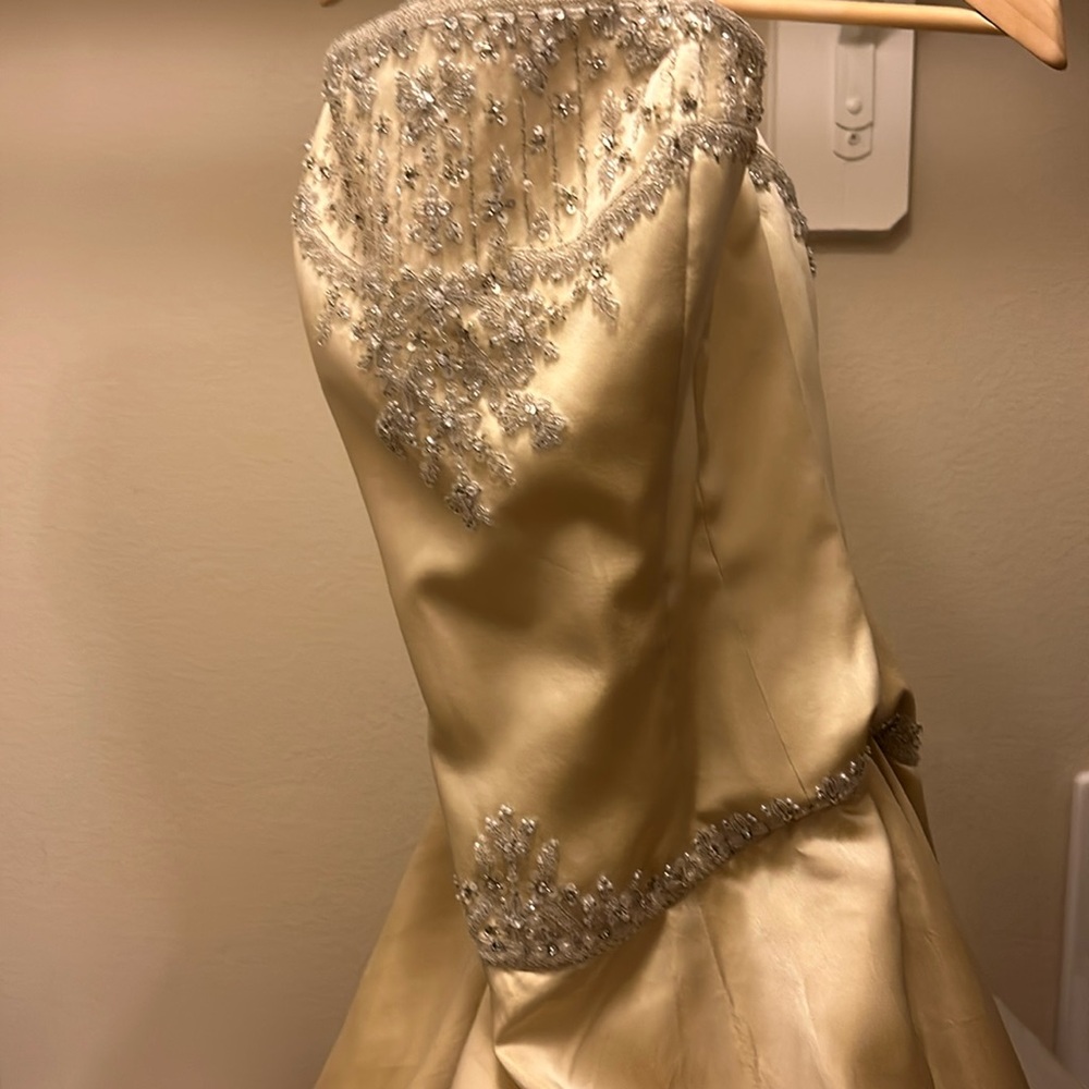 Gold Cinderella wedding gown